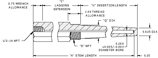 Thermowell - Type T - Heavy Duty with Lag