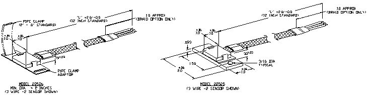 Wide Range Platinum Strapon Surface Sensor Drawings