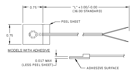 Stikon Surface Thermocouple Drawing